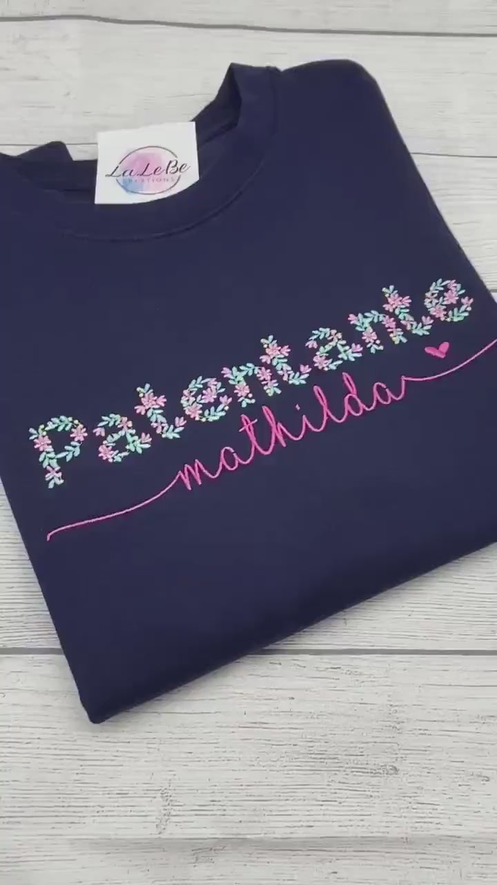 Floral Patentante Sweatshirt personalisiert mit Name