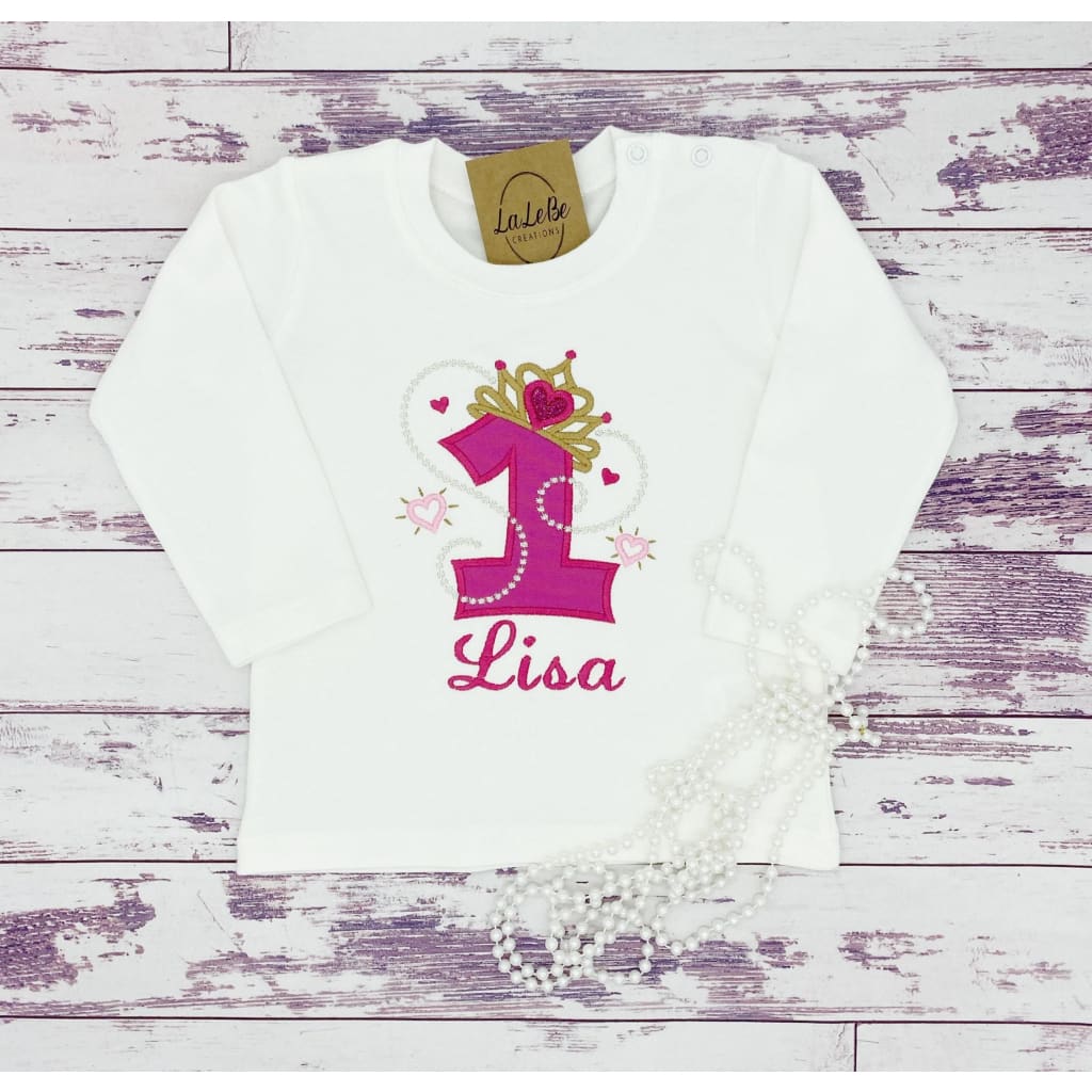 Prinzessin Geburtstagsshirt mit Krone & Zahl - lalebecreations.de