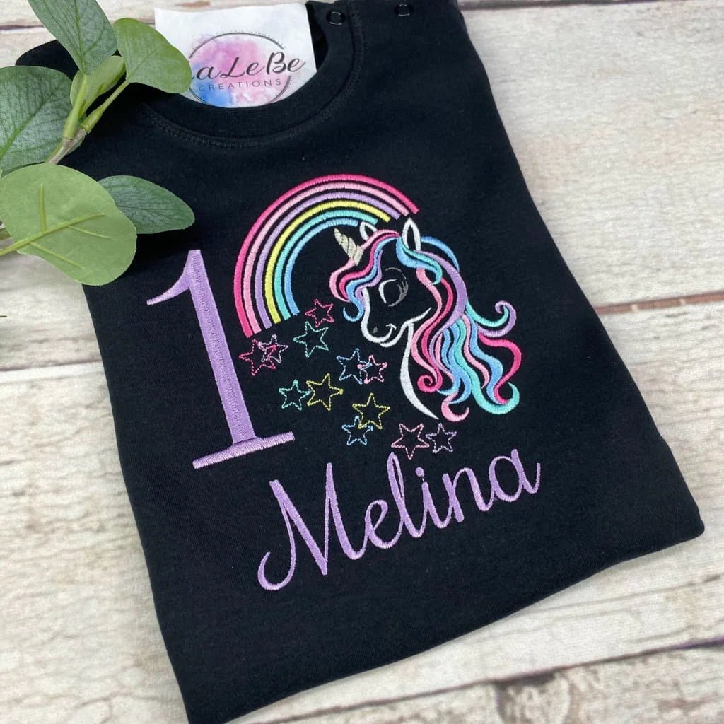 Regenbogen Einhorn Geburtstagsshirt