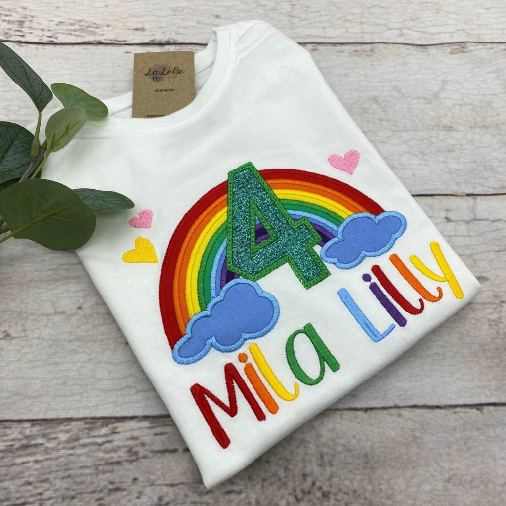Regenbogen Geburtstagsshirt für Kinder - lalebecreations.de
