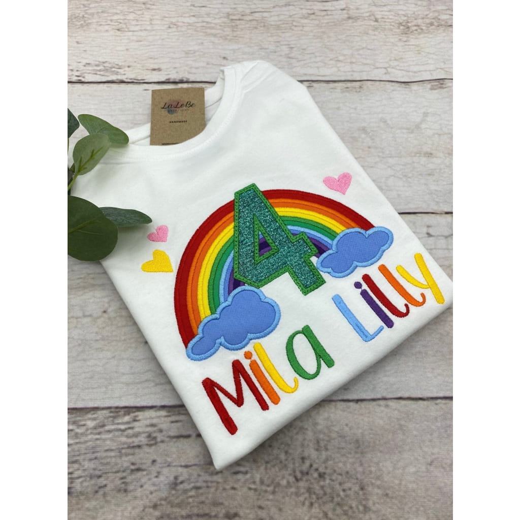 Regenbogen Geburtstagsshirt für Kinder - lalebecreations.de