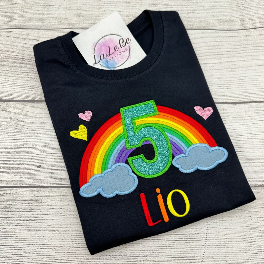 Regenbogen Geburtstagsshirt für Kinder - lalebecreations.de