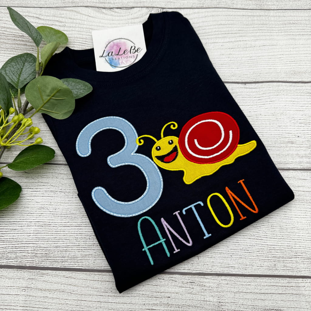 Schnecke Geburtstagsshirt für Kinder - lalebecreations.de