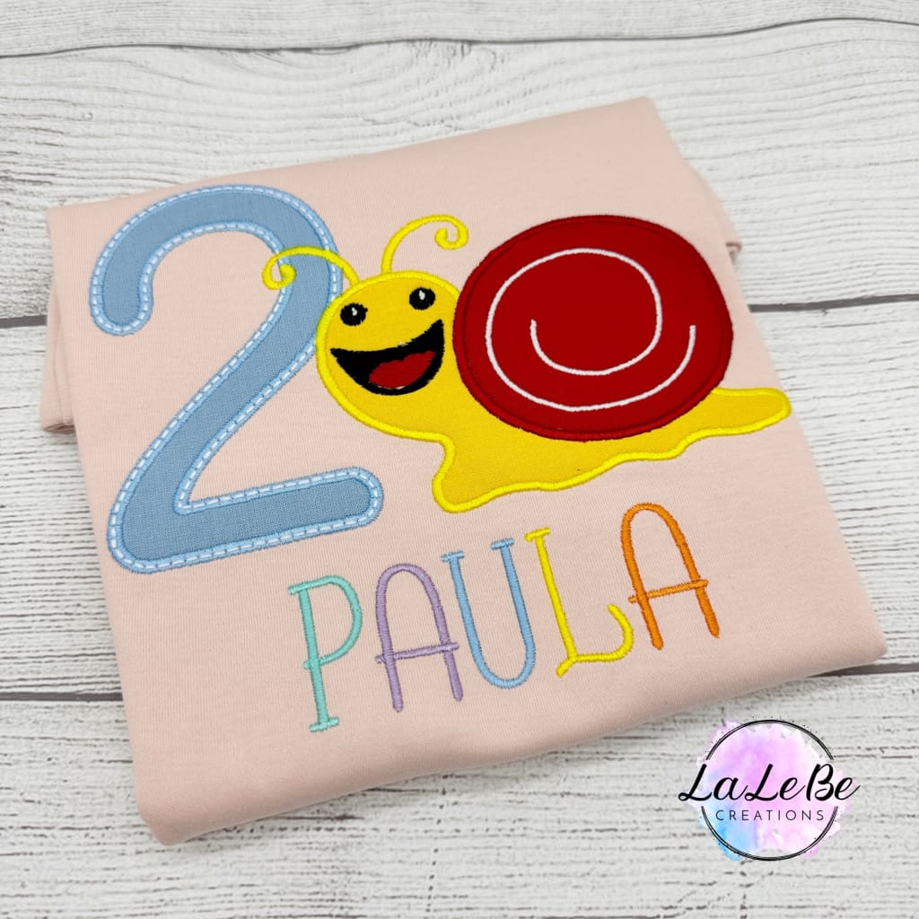 Schnecke Geburtstagsshirt für Kinder - lalebecreations.de