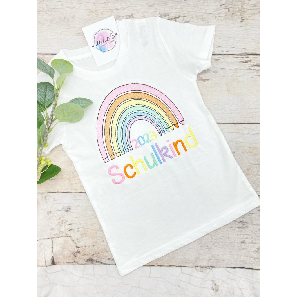 Schulkind Regenbogen T-Shirt - lalebecreations.de