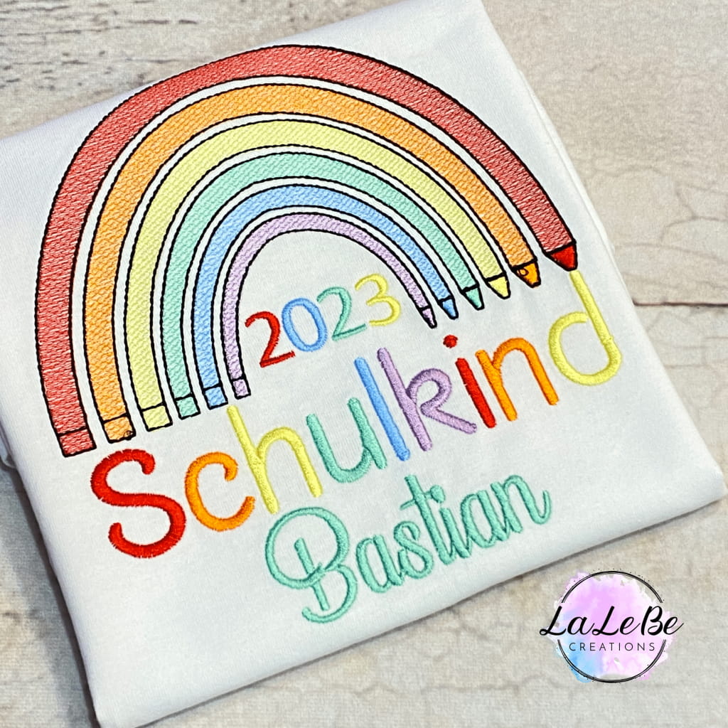 Schulkind Regenbogen T-Shirt - lalebecreations.de