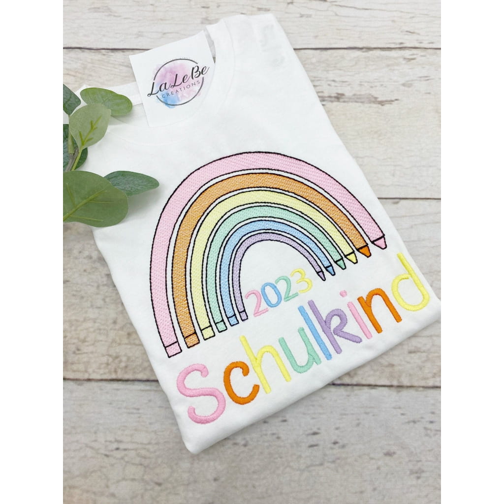 Schulkind Regenbogen T-Shirt - lalebecreations.de