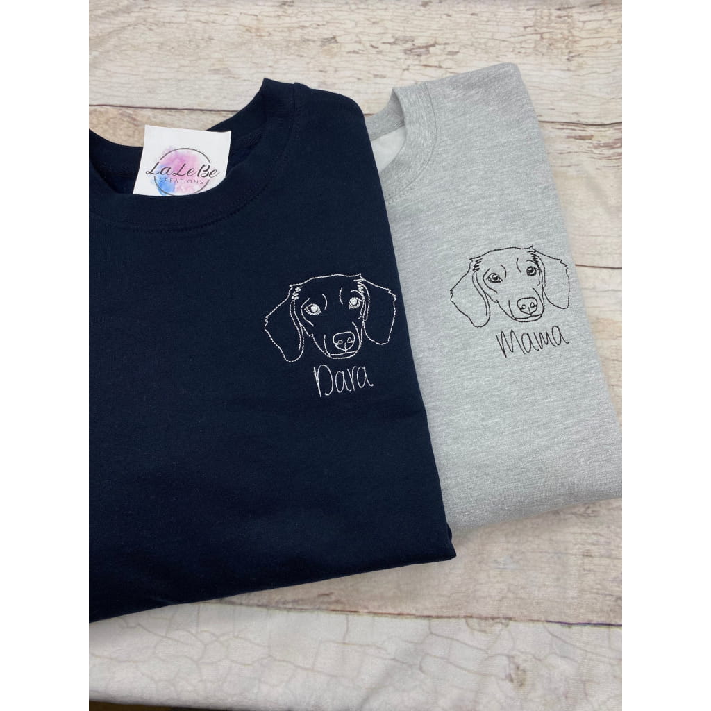 Sweatshirt für Hundeeltern mit Rassenmotiv und Namensbestickung, Personalisierte Bestickte Kapuzenpullover - lalebecreations.de