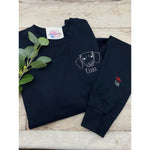 Sweatshirt für Hundeeltern mit Rassenmotiv und Namensbestickung, Personalisierte Bestickte Kapuzenpullover - lalebecreations.de
