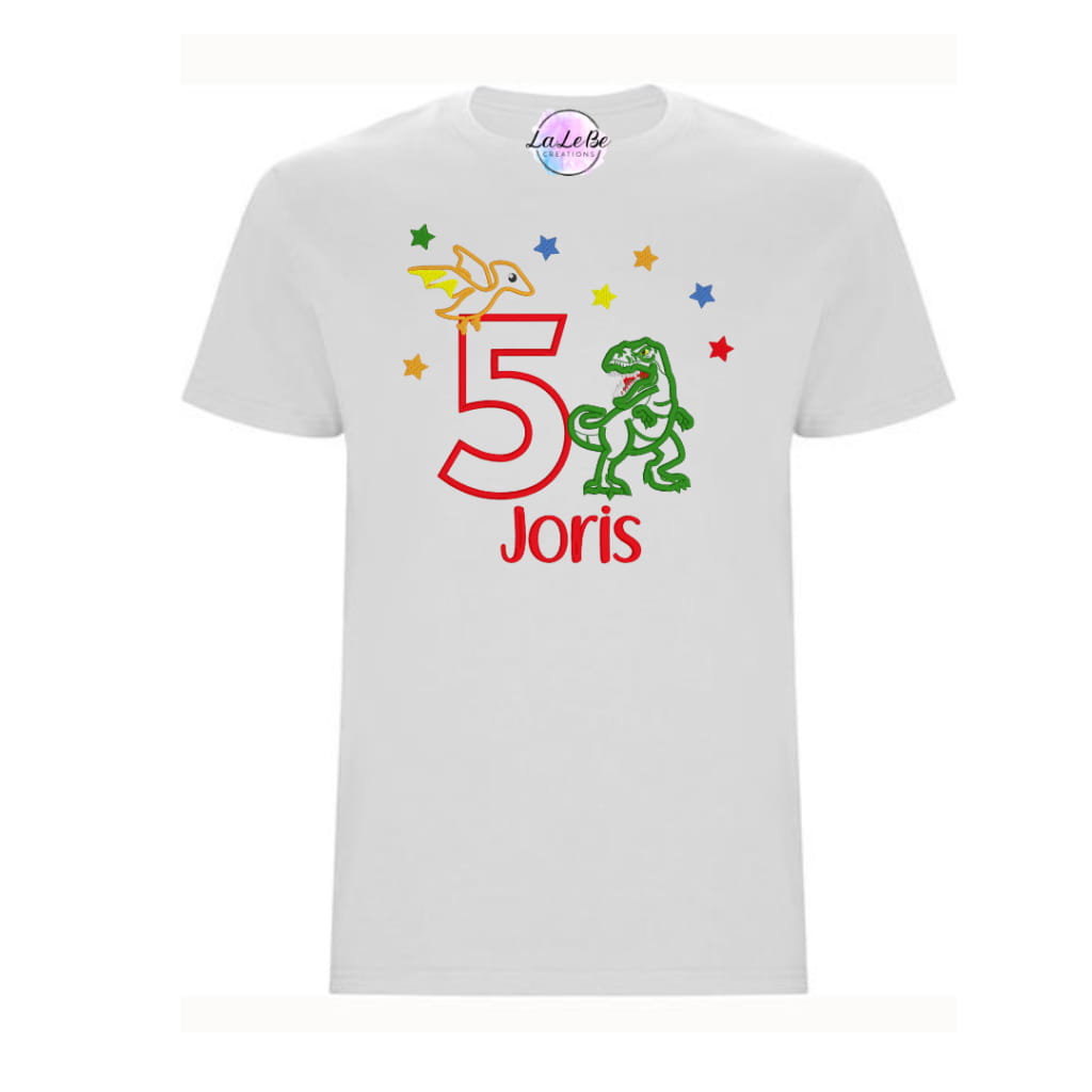 T-Rex Kindergeburtstags-T-Shirt: Mit Sternen Personalisiert