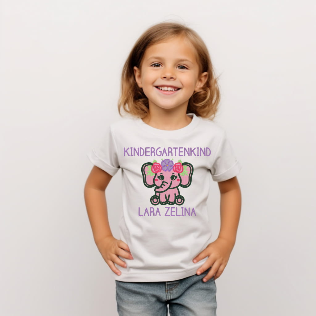 T-Shirt mit Elefantenmotiv für den ersten Kindergartentag