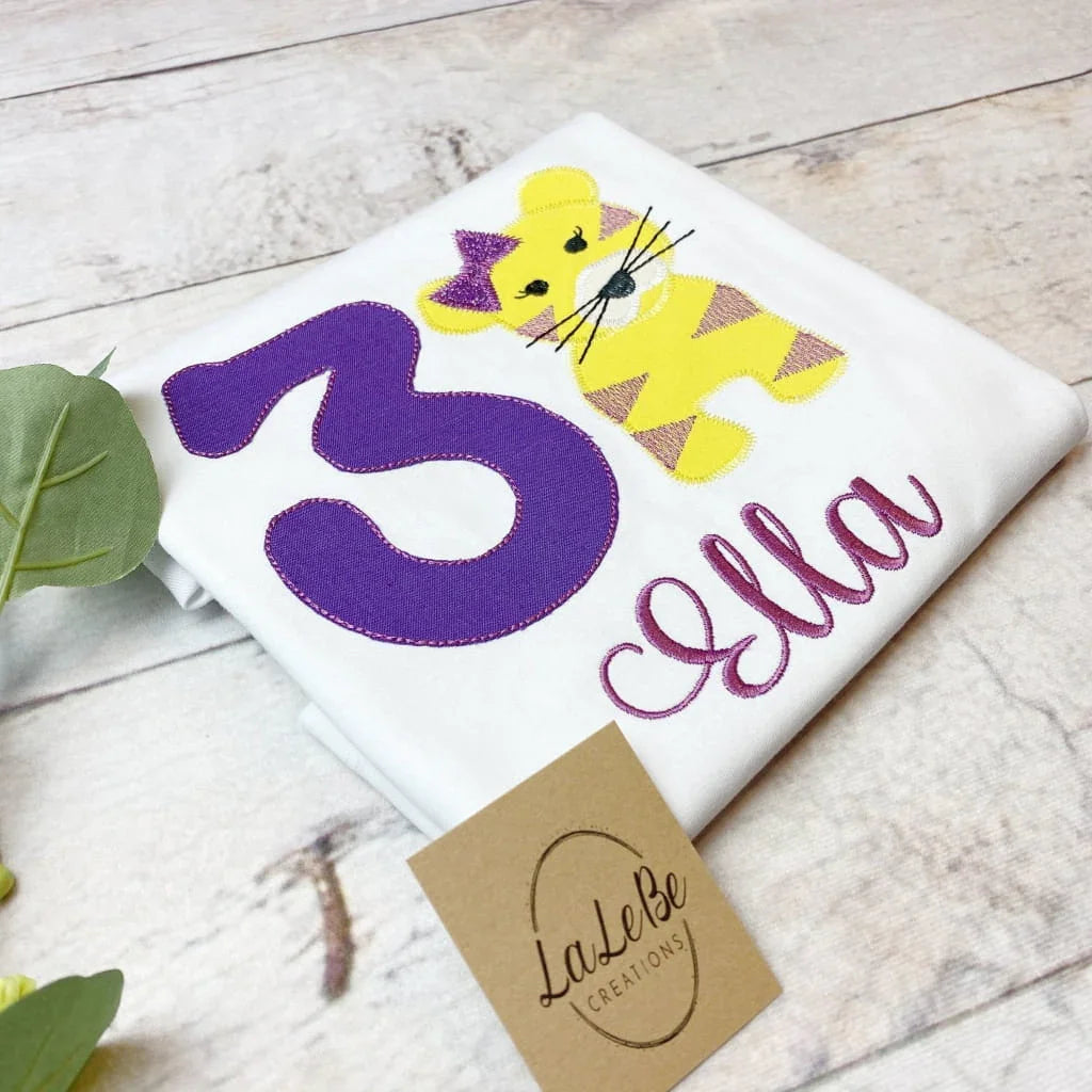 Tiger - Geburtstagsshirt für Mädchen - lalebecreations.de