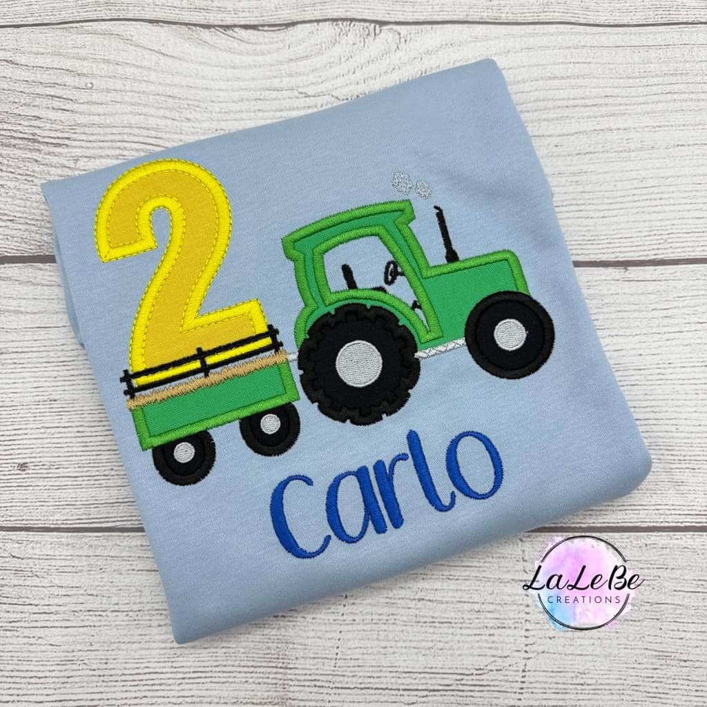 Traktor Geburtstagsshirt Bestickt – Bauernhof Kollektion