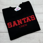 Weihnachtspullover Santa's Crew mit Glitzerstickerei - lalebecreations.de